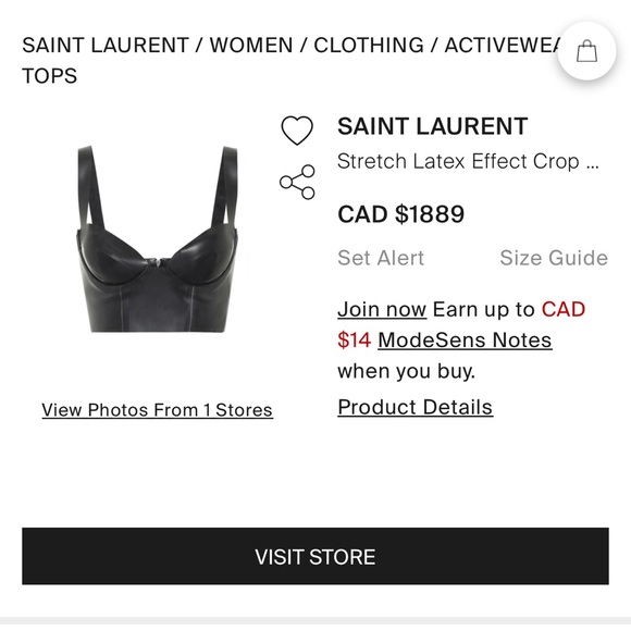 Saint Laurent Tops - SAINT LAURENT LATEX bustier crop super hot on!! Great for a holiday party